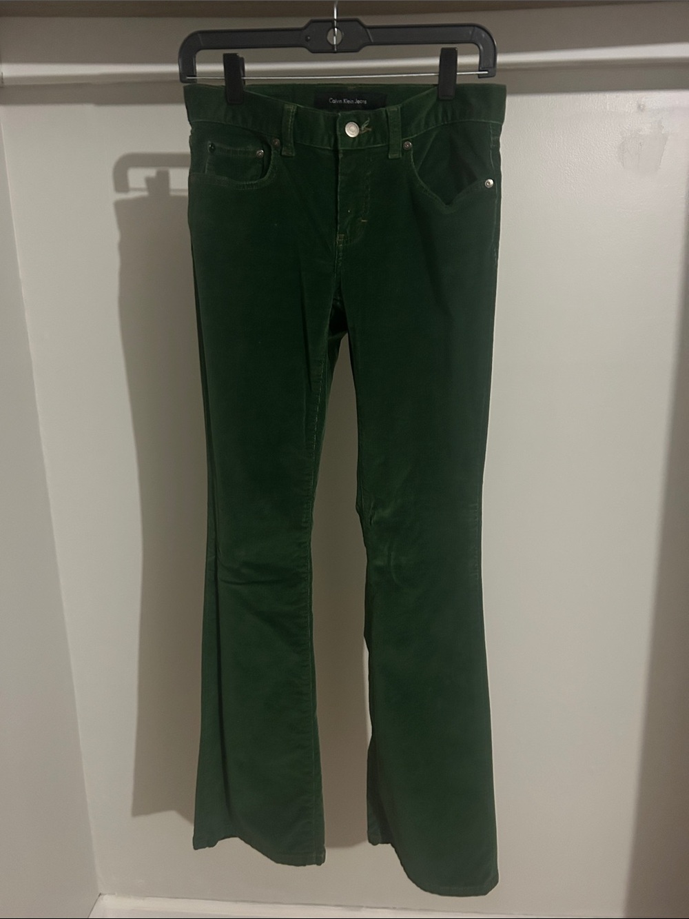Calvin Klein Green Velvet Flare Jeans - Unbranded Women’s High-Rise Flare